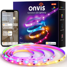 Load image into Gallery viewer, Onvis Smart Led Strip Lights Works with Apple HomeKit, Siri, 5M (16.4ft), Segmented DIY, Music Sync, 2.4G WiFi Wireless, iOS Only (Unsealed)