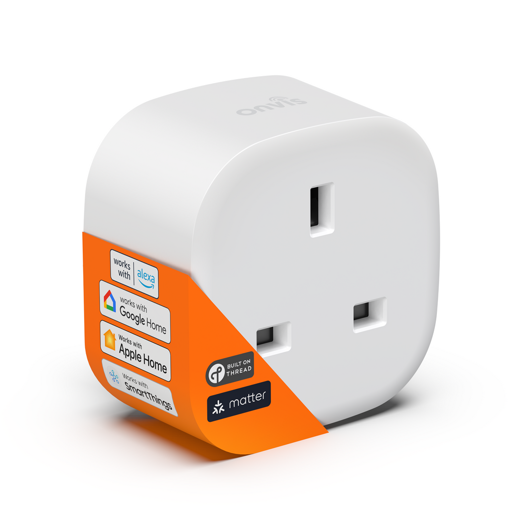 Onvis Smart Plug S4UK, Matter over Thread, 13A/3250W Max, Works with Apple Home, Alexa,  Google Home & SmartThings