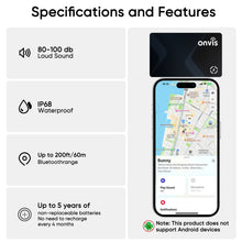 Load image into Gallery viewer, [Apple MFi Certified] Onvis AirTag Card, Item Finder Works with Apple Find My (iOS Only), Bluetooth 5.3, IP68 Waterproof, Smart Locator for Wallets, Passport, 5 Years Battery Life
