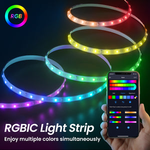 Onvis Smart RGBIC Multicolor LED Light Strip Works with Apple HomeKit, Siri Voice Control, 2M (6.6ft) Painting Music Sync, 2.4G WiFi ONLY, No Hub Required