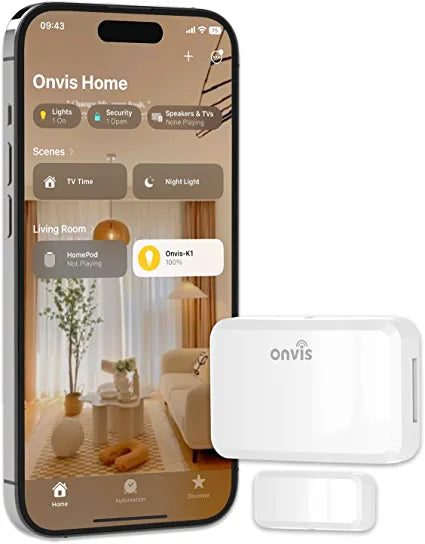 Onvis Door Window Contact Sensor CT3, Works with Apple HomeKit, Thread-Enabled, Bluetooth Low Energy, No Hub Required